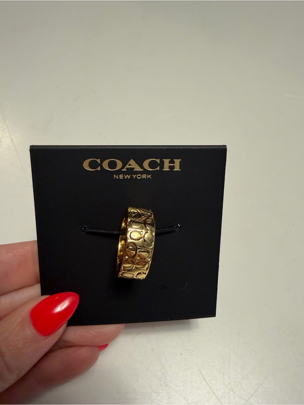 Coach Gold Logo C Ring